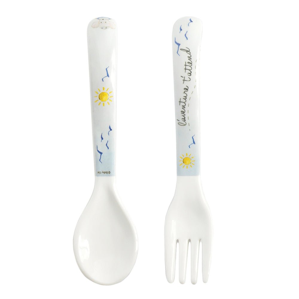 Adventure Awaits Fork & Spoon Set - Gaines Jewelers
