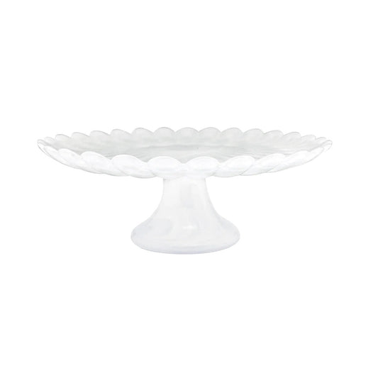 Alabaster White Scalloped Large Cake Stand - Gaines Jewelers