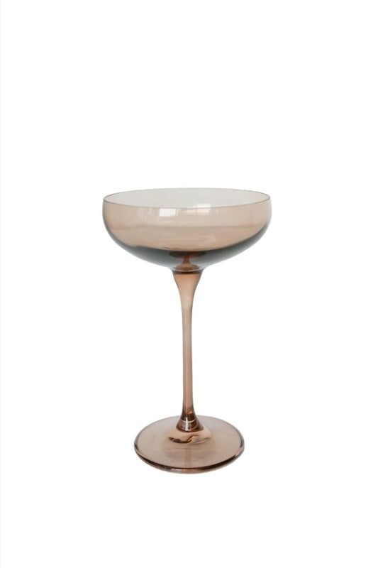 Amber Smoke Champagne Coupe - Estelle Colored Glass - Gaines Jewelers