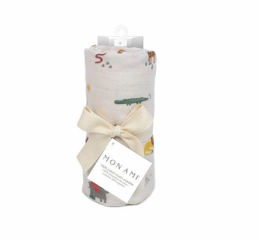 Animaux de Safari’ Muslin Swaddle Blanket - Gaines Jewelers