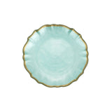Aqua Cocktail Plate-Baroque Glass - Gaines Jewelers