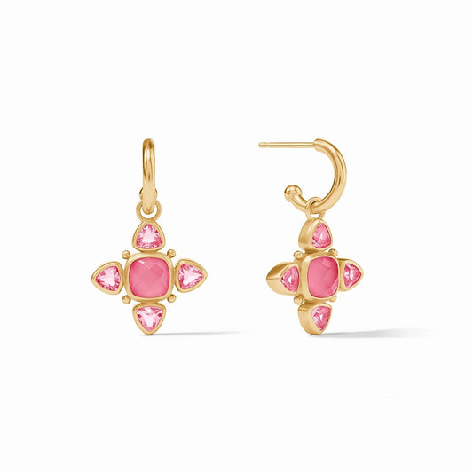 Aquitaine Hoop & Charm Earring Iridescent Peony Pink - Gaines Jewelers