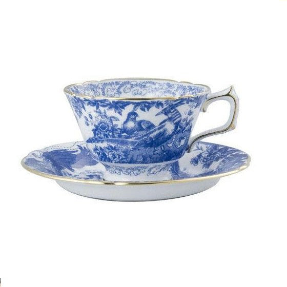 Aves Blue Tea Saucer Royal Crown Derby - Gaines Jewelers