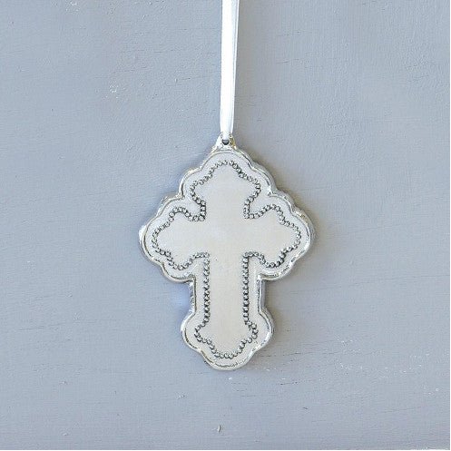 BABY Pearl Cross Ornament - Gaines Jewelers