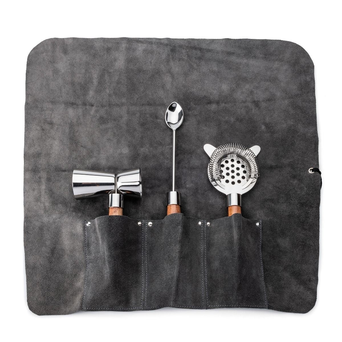 Bar Tool Set - Acacia+Leather - Gaines Jewelers