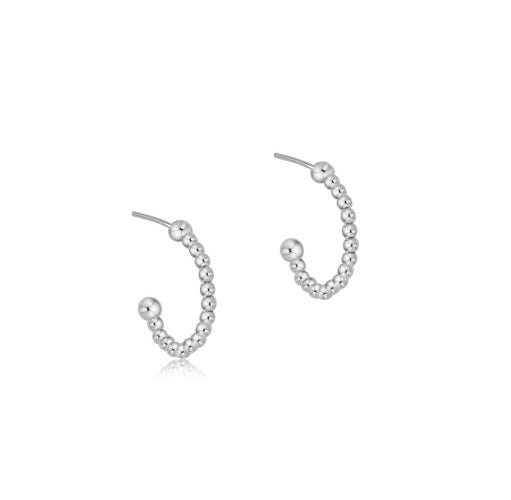 Beaded Classic 1" Post Hoop-Sterling - Gaines Jewelers