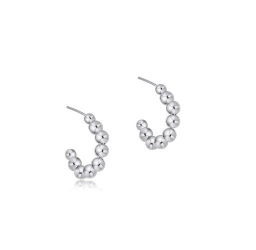 Beaded Classic 1" Post Hoop-Sterling - Gaines Jewelers