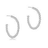 Beaded Classic 1.25" Post Hoop-Sterling - Gaines Jewelers