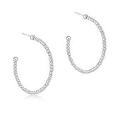 Beaded Classic 1.25" Post Hoop-Sterling - Gaines Jewelers