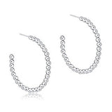 Beaded Classic 1.25" Post Hoop-Sterling - Gaines Jewelers
