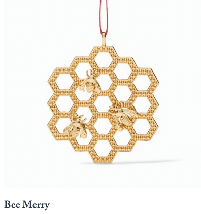 Bee Merry Ornament Gold - Gaines Jewelers