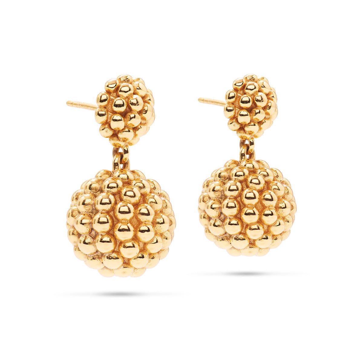 Berry Double Drop Gold Earrings - Gaines Jewelers