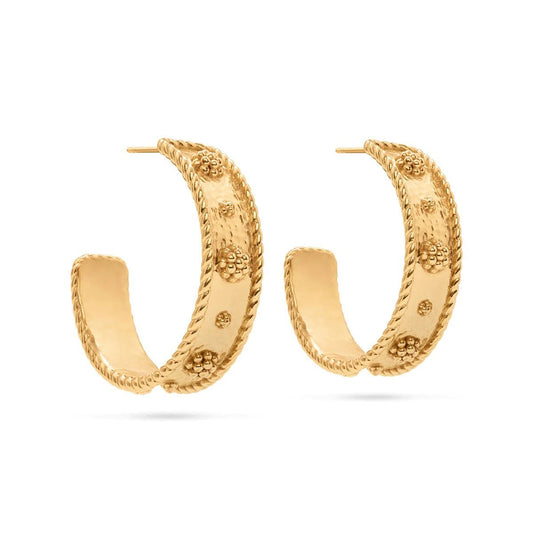 Berry Gold Hoop Earrings - Gaines Jewelers