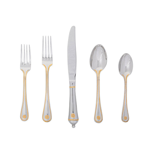 Berry & Thread 5pc Place Setting - Polished with Gold - Gaines Jewelers