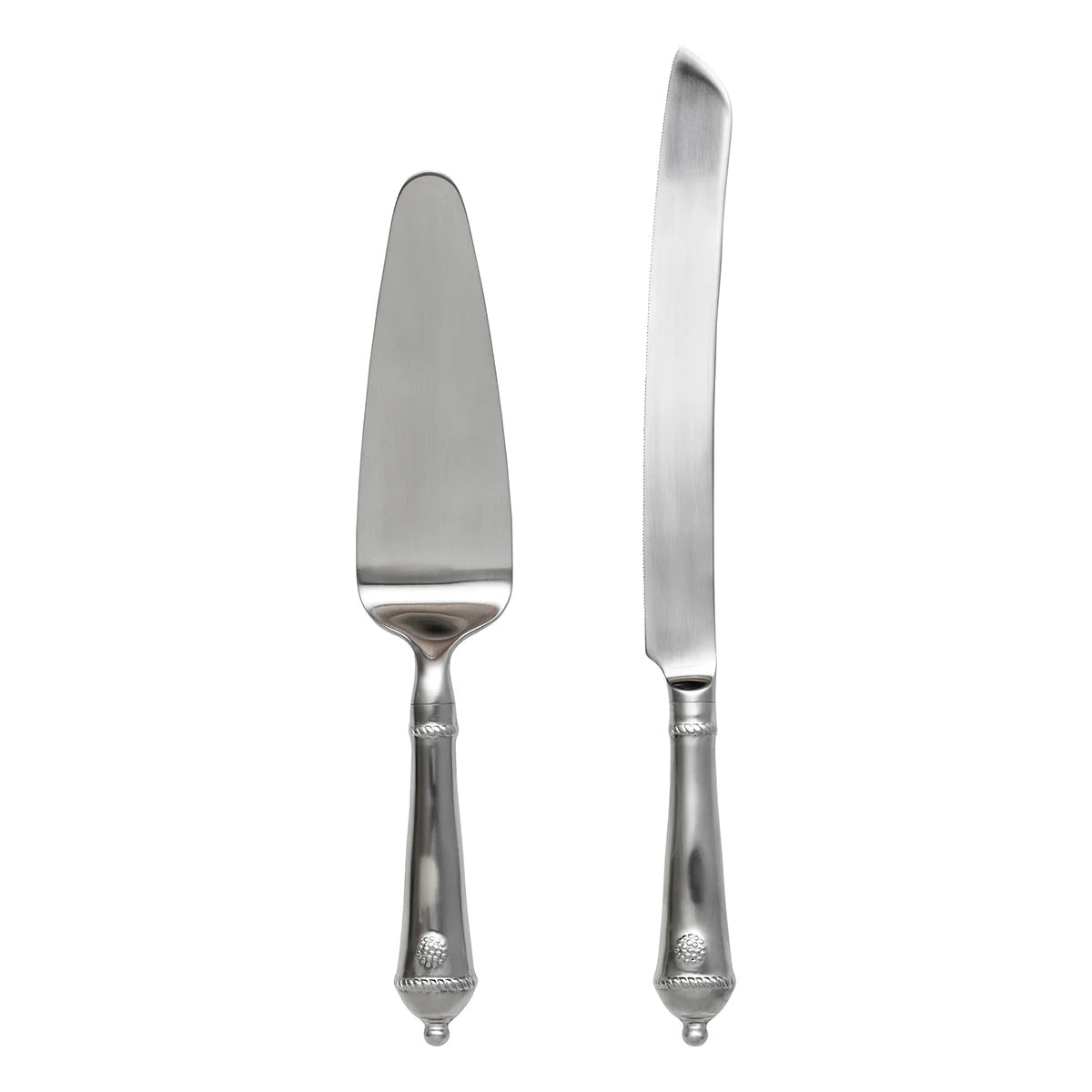 Berry & Thread Cake Knife and Server Set/2pc- Bright Satin - Gaines Jewelers