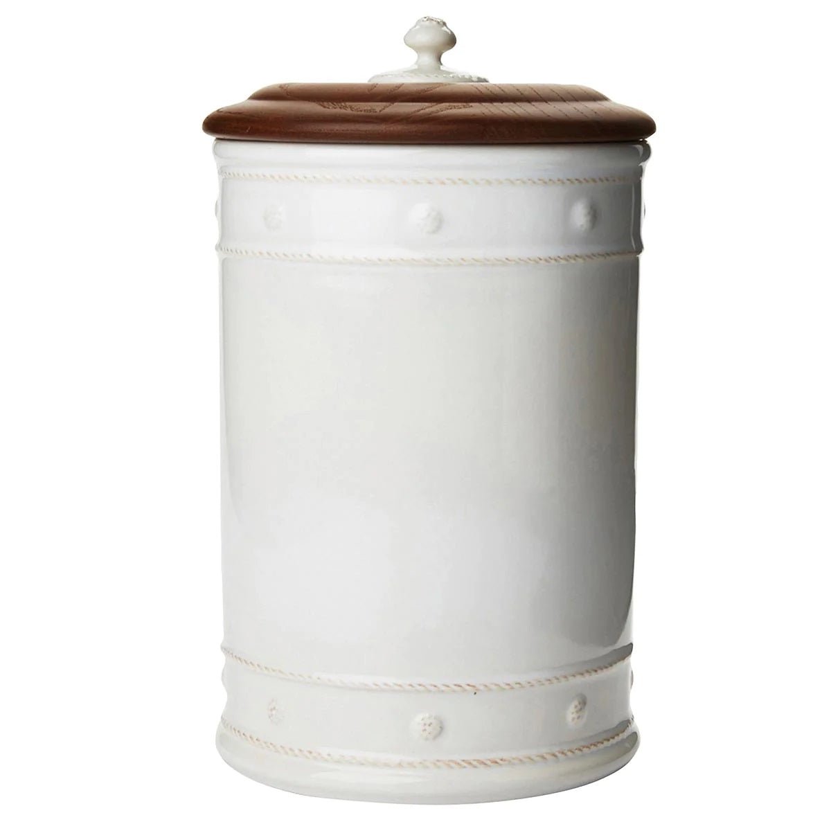 Berry & Thread Canister with Wooden Lid - Whitewash - Gaines Jewelers