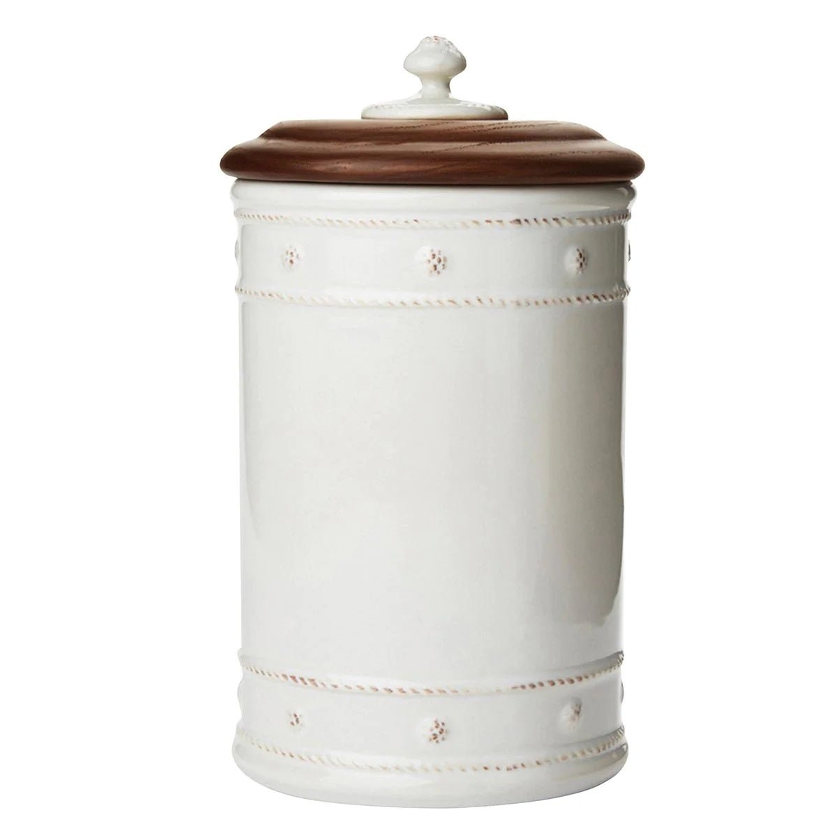 Berry & Thread Canister with Wooden Lid - Whitewash - Gaines Jewelers