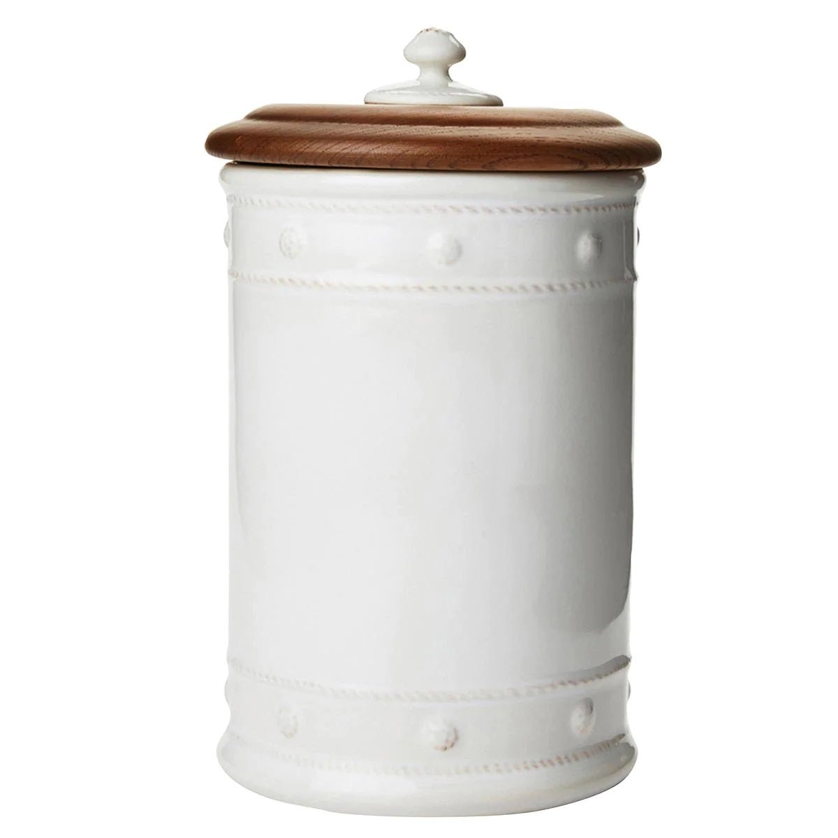 Berry & Thread Canister with Wooden Lid - Whitewash - Gaines Jewelers