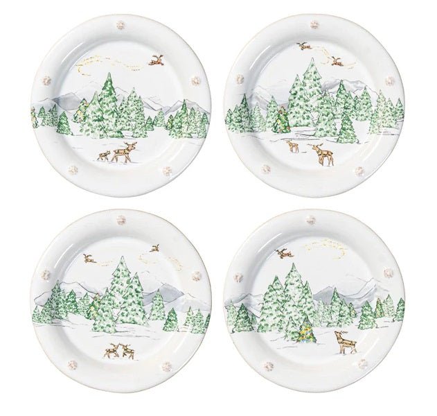 Berry & Thread North Pole Side/Cocktail Plate Assorted Set/4 - Gaines Jewelers