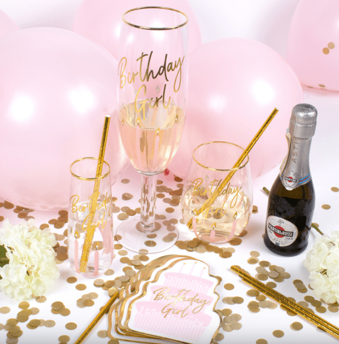 Birthday Girl Stemless Champagne Glass - Gaines Jewelers