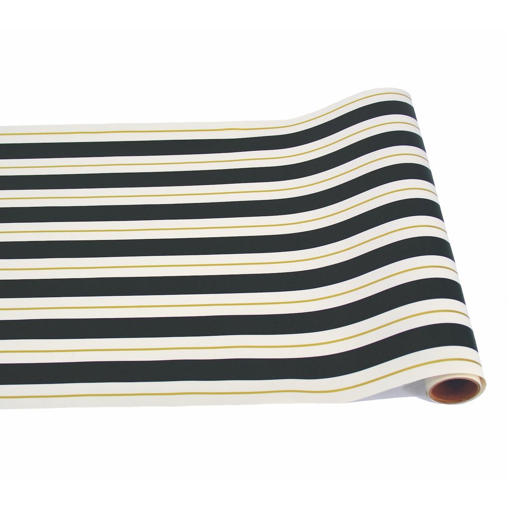 Black & Gold Awning Stripe Runner - Gaines Jewelers