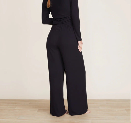 Black Malibu Collection® Ultra-Soft Rib Wide Leg Pant - Gaines Jewelers