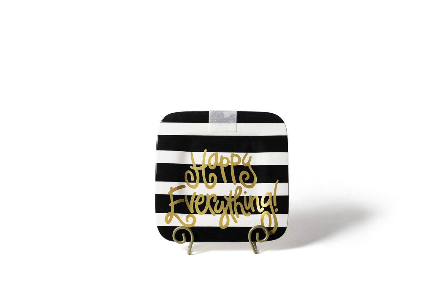 Black Stripe Mini Happy Everything! Square Platter - Gaines Jewelers