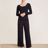 Black Ultra-Soft Rib Long Sleeve Henley Malibu Collection® - Gaines Jewelers