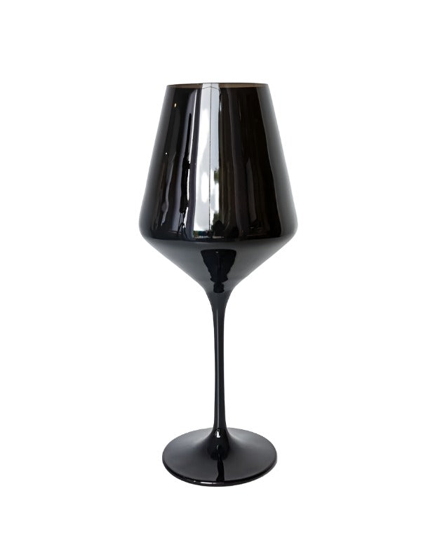 Black Wine Stemware - Estelle Colored Glass - Gaines Jewelers
