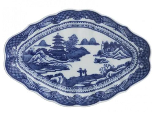 Blue Canton Lobed Oval Dish - Gaines Jewelers