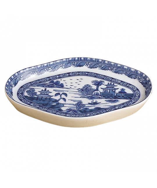 BLUE CANTON OVAL TRAY - Gaines Jewelers