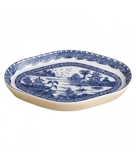 BLUE CANTON OVAL TRAY - Gaines Jewelers