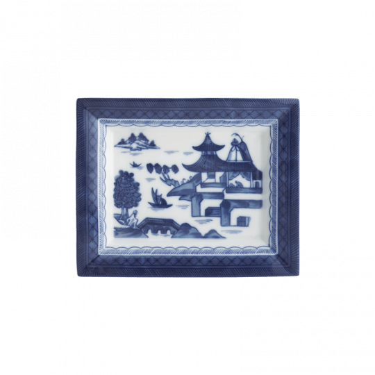 BLUE CANTON RECTANGULAR TRAY, SMALL - Gaines Jewelers