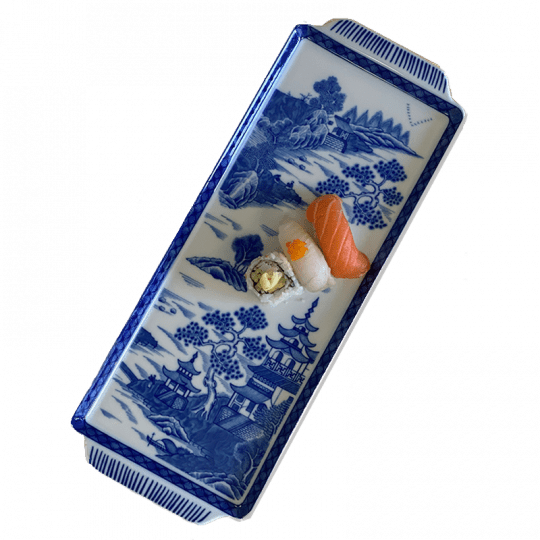 BLUE CANTON SANDWICH TRAY - Gaines Jewelers