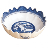 BLUE CANTON SCALLOPED BOWL - Gaines Jewelers