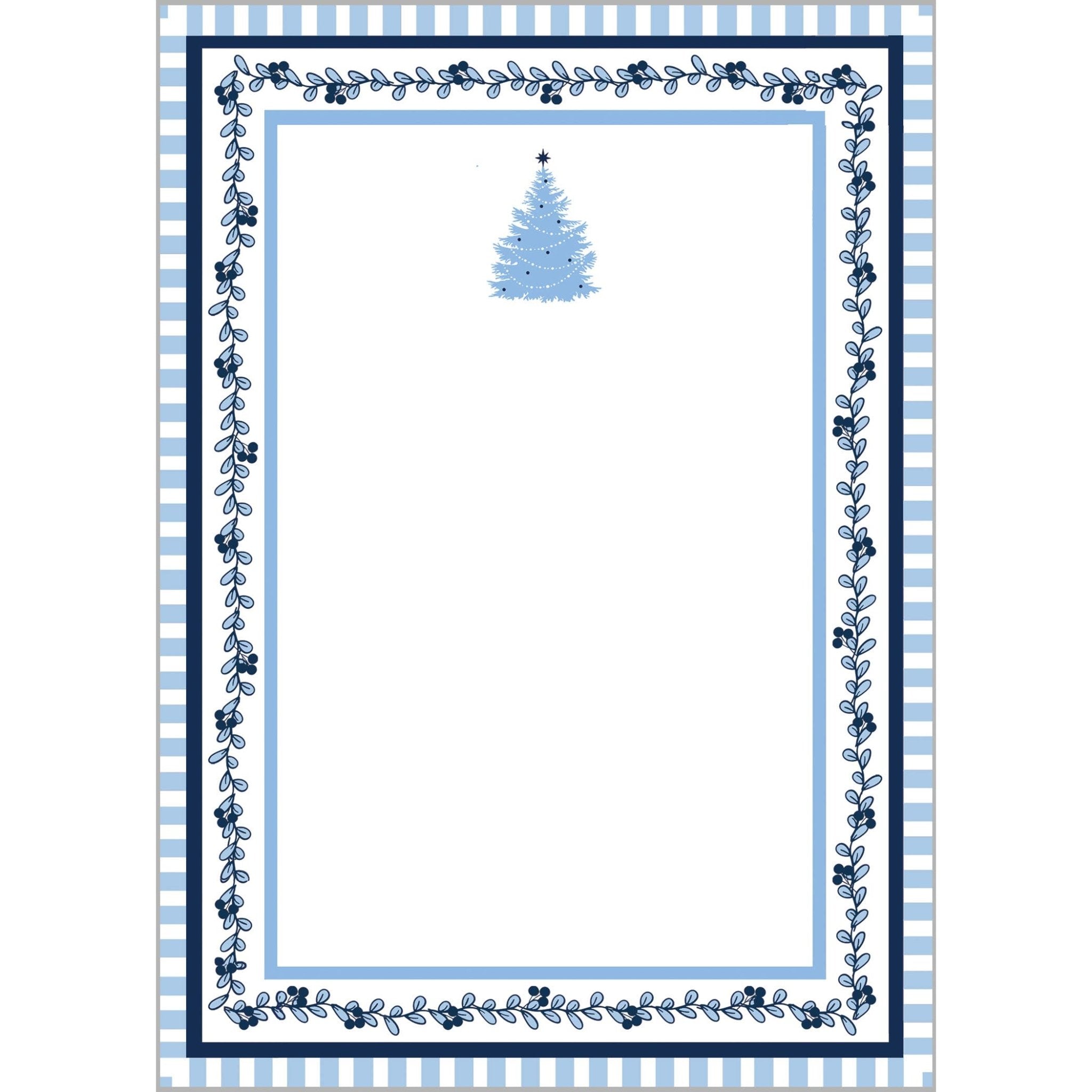 Blue Christmas Block Print Notepad - Gaines Jewelers