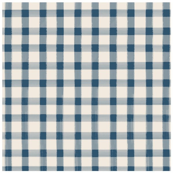 Blue Painted Check Cocktail Napkin S/20 - Gaines Jewelers