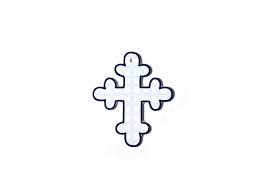 Blue Pinstripe 6" Cross - Gaines Jewelers