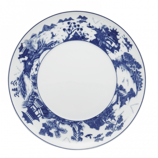 Blue Shou Dinner Plate with Pagoda - Gaines Jewelers