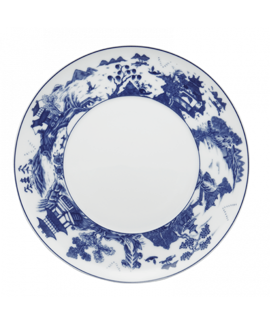 Blue Shou Dinner Plate with Pagoda - Gaines Jewelers