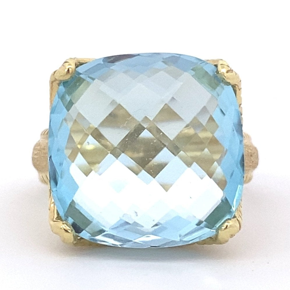 Blue Topaz Large Cushion Cut Ring - Gaines Jewelers