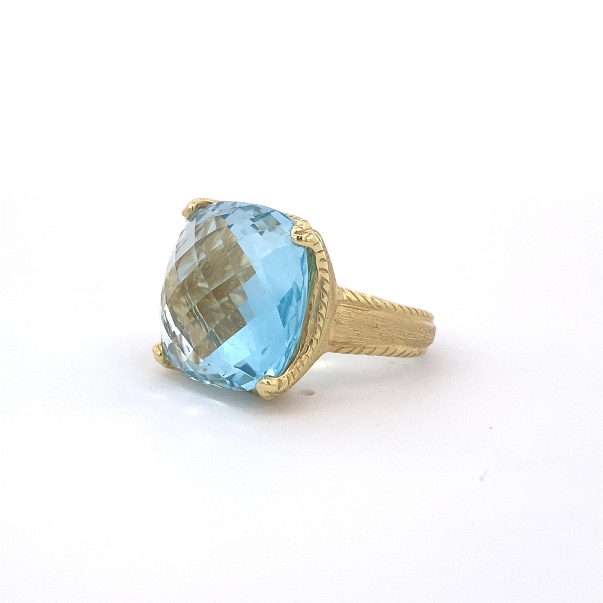 Blue Topaz Large Cushion Cut Ring - Gaines Jewelers