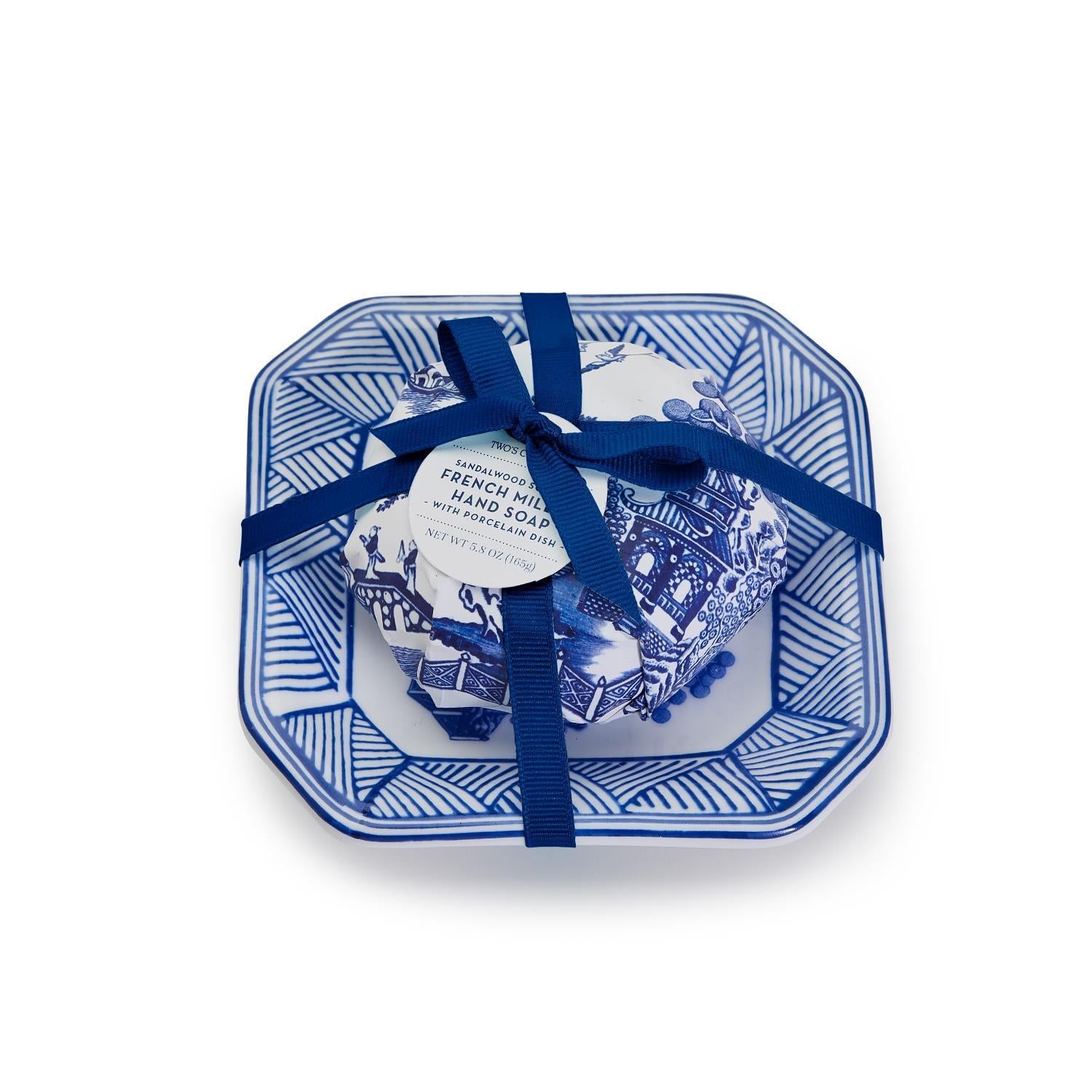 Blue Willow French Milled Soap with Porcelain Tray - Gaines Jewelers