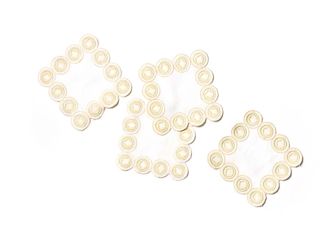 Blush Arabesque Trim Cocktail Napkin, Set of 4 - Gaines Jewelers