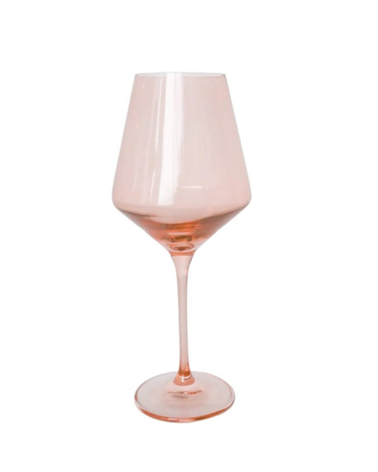 Blush Pink Wine Stemware - Estelle Colored Glass - Gaines Jewelers