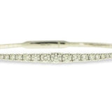 Bracelet- 14k White Gold Diamond Bangle Bracelet - Gaines Jewelers