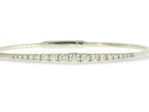 Bracelet- 14k Yellow Gold Diamond Bangle - Gaines Jewelers
