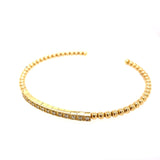 Bracelet 14kt yg bangle cuff with Diamond Accents - Gaines Jewelers