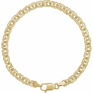 Bracelet-14kt yg double link charm style 4.7mm - Gaines Jewelers