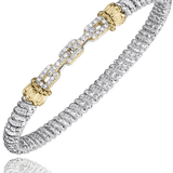 Bracelet 2 tone 3 diamond section - Gaines Jewelers